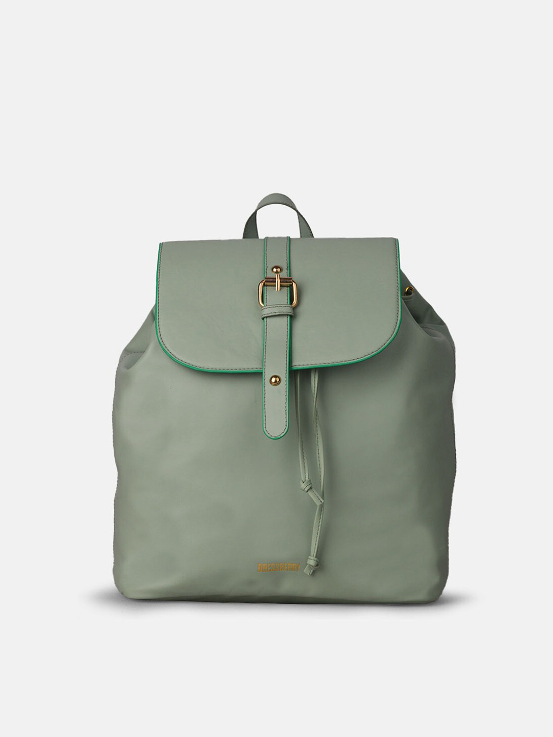 DressBerry Women Green Textured Small Backpack