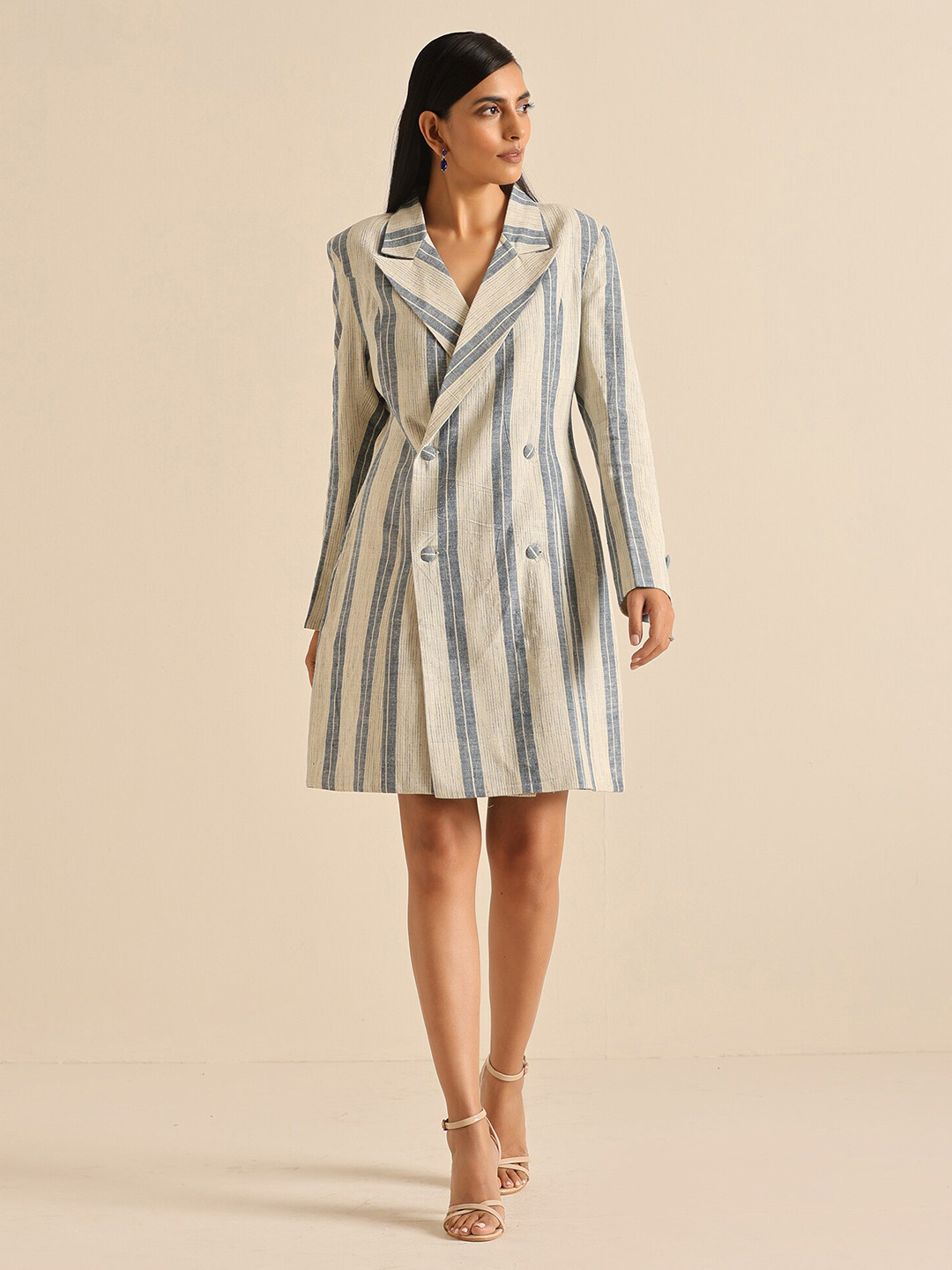 OKHAI Striped Formal Shirt Dress