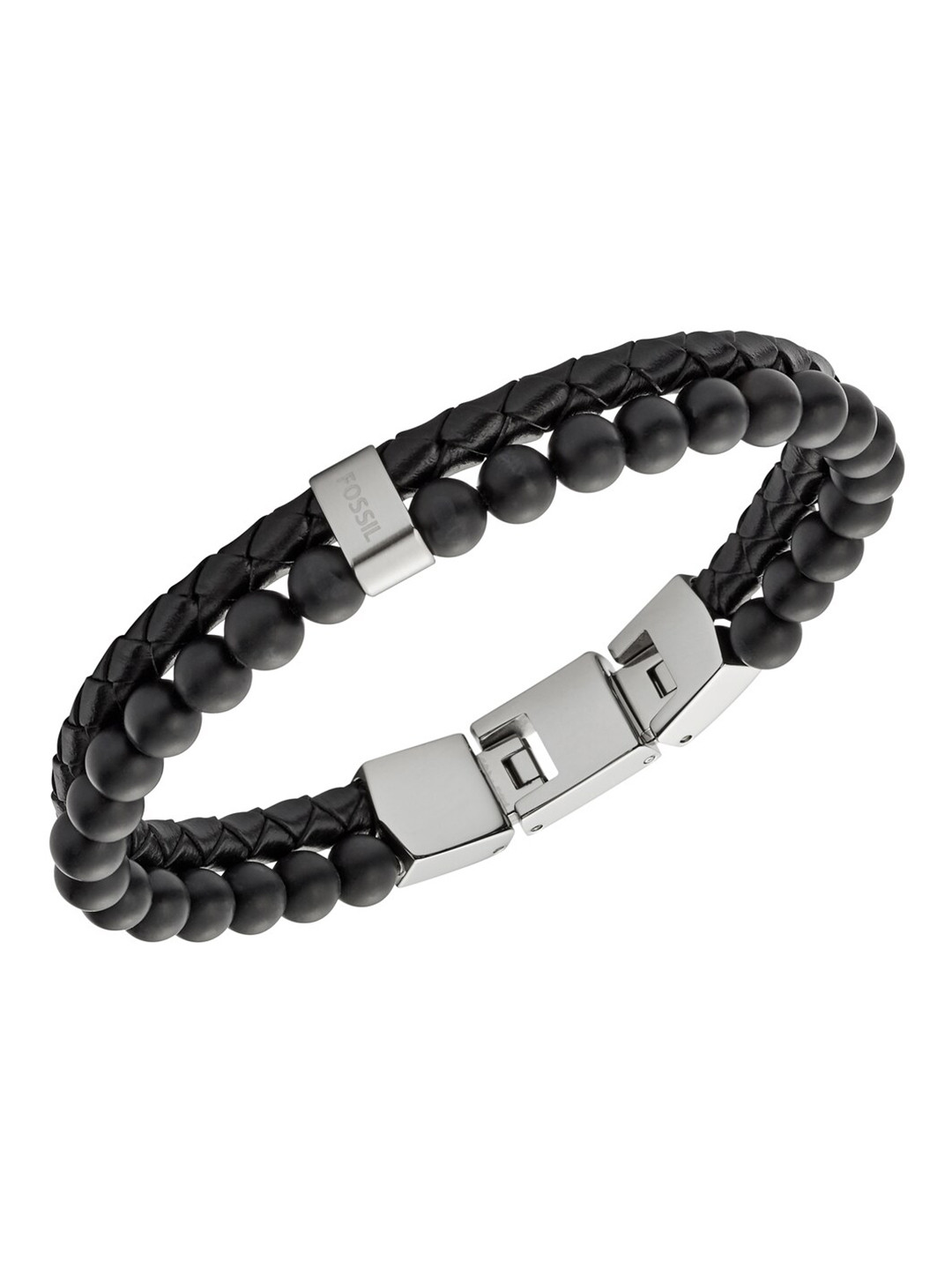 Fossil Men Silver-Plated Wraparound Bracelet
