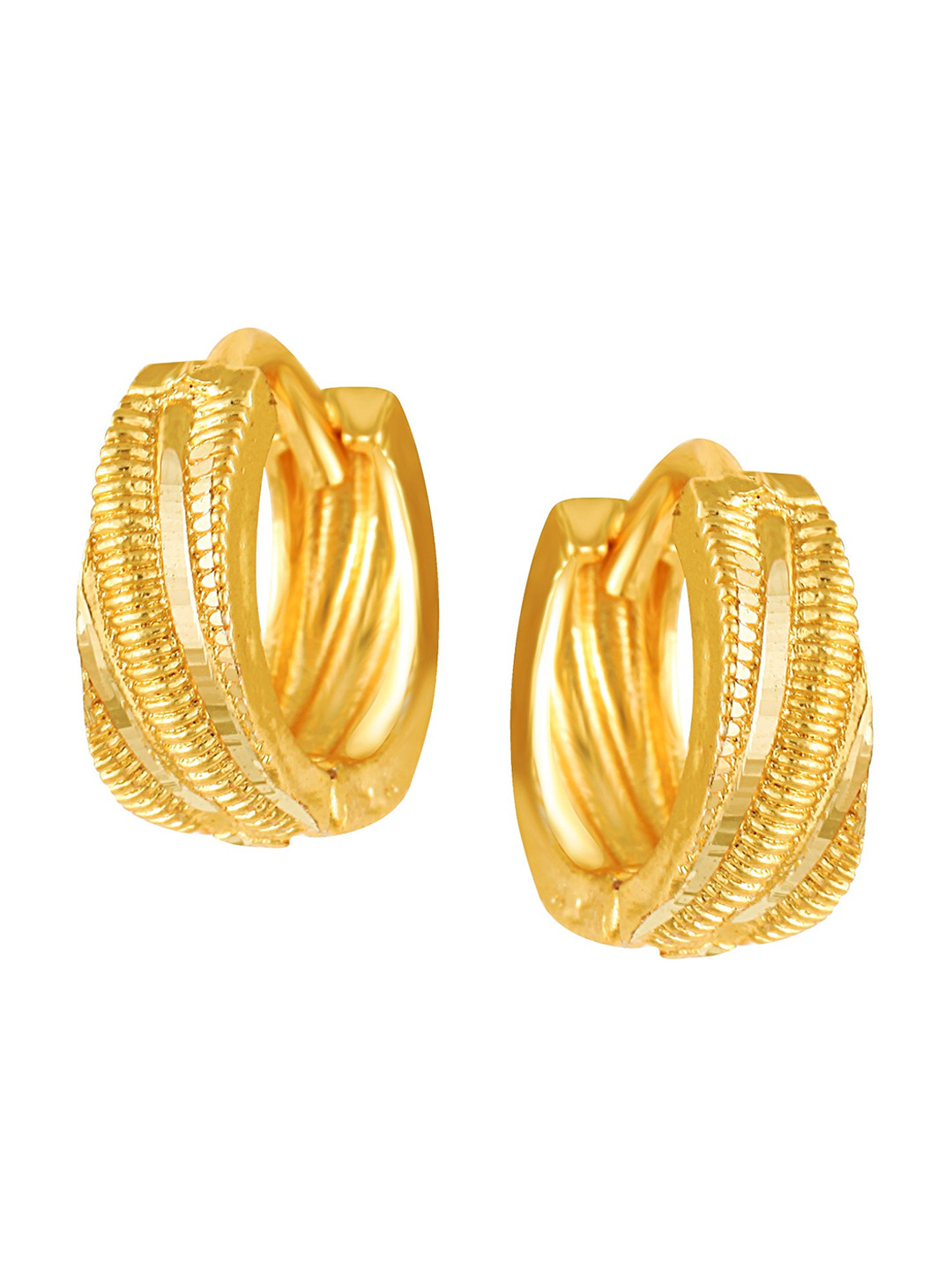 Vighnaharta Gold-Toned Circular Hoop Earrings