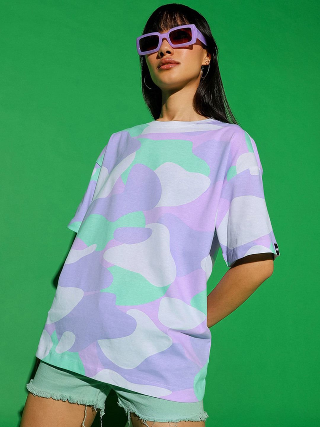 Bewakoof Women Camo Printed Oversized T-shirt