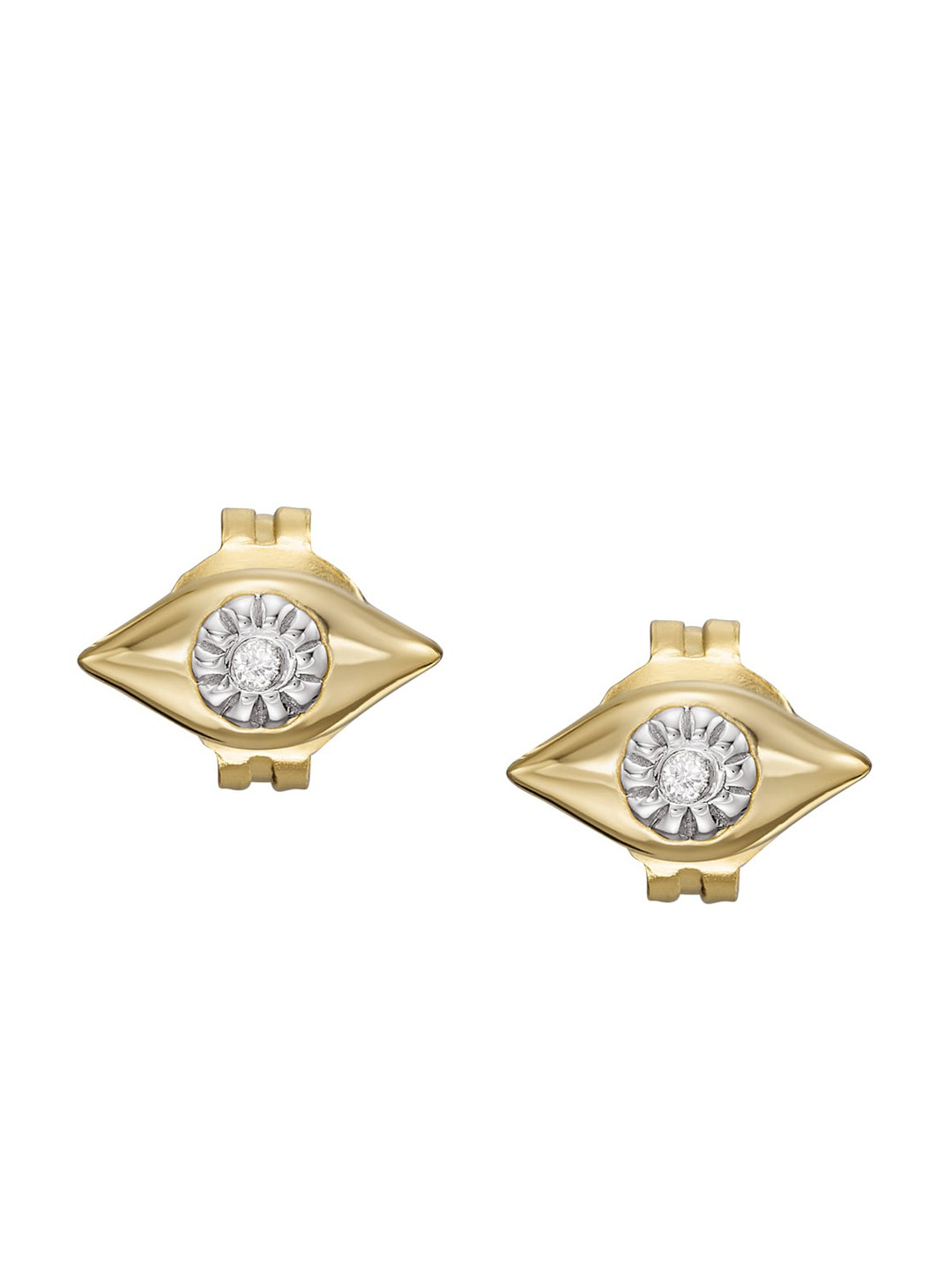Fossil Gold-Plated Contemporary Sterling Silver Studs Earrings