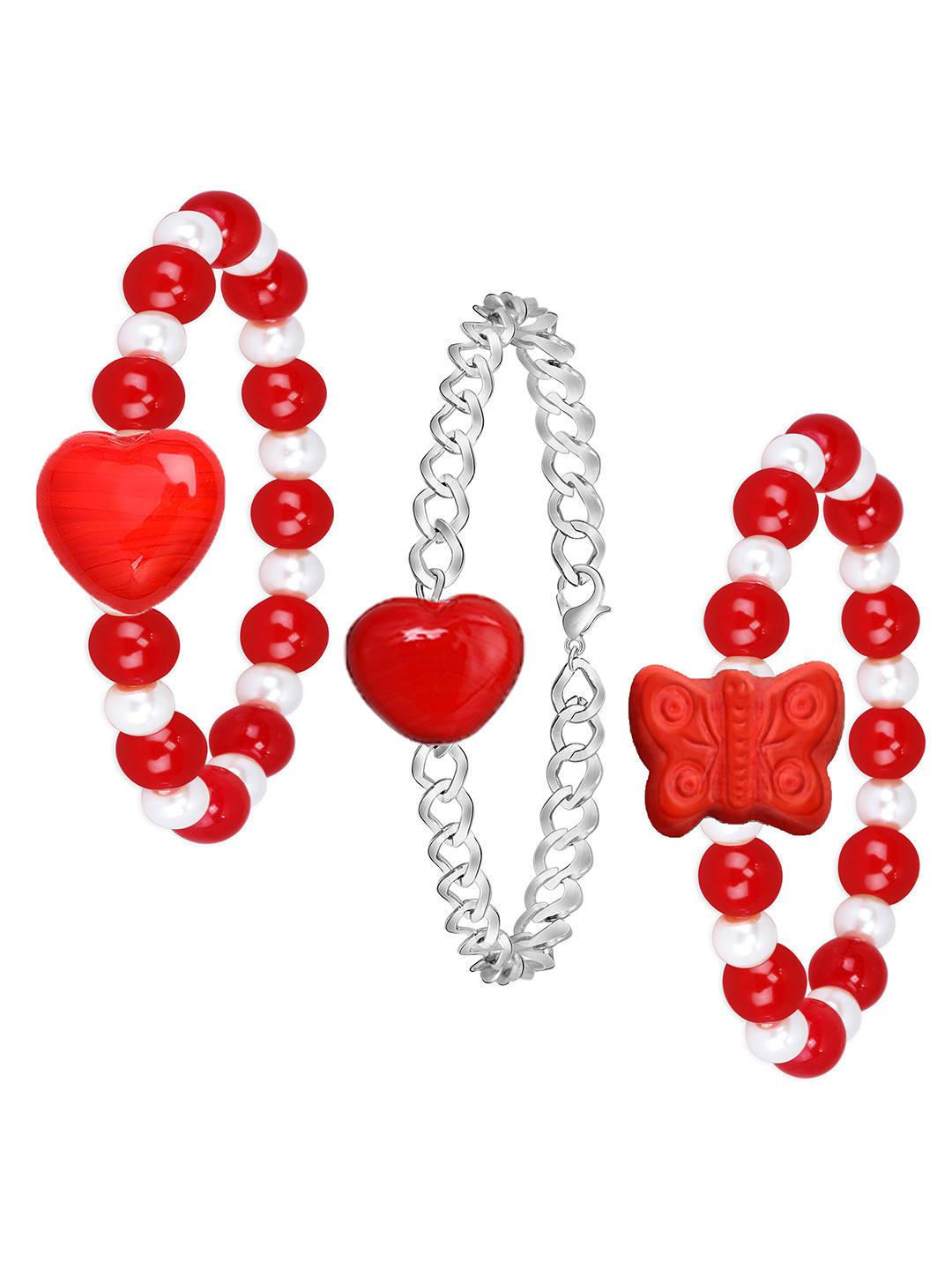 Mikado Set of 3 Artificial Beads Charming Bracelet