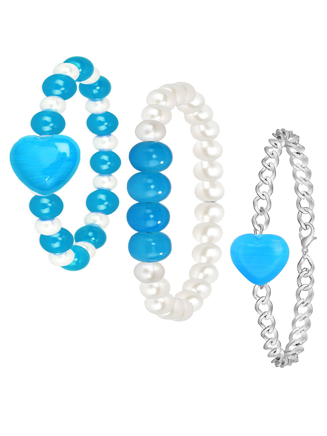 Mikado Set of 3 Artificial Beads Charm Bracelet