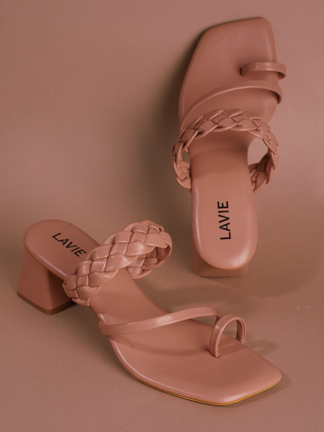 Lavie Braided Strap Block Heels