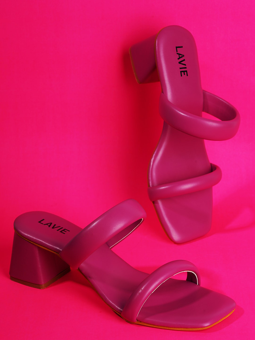 Lavie Open Toe Two Strap Block Heels