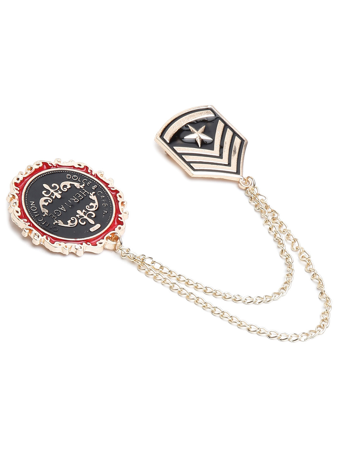 Alvaro Castagnino Golden & Black Colored Brooches for Men