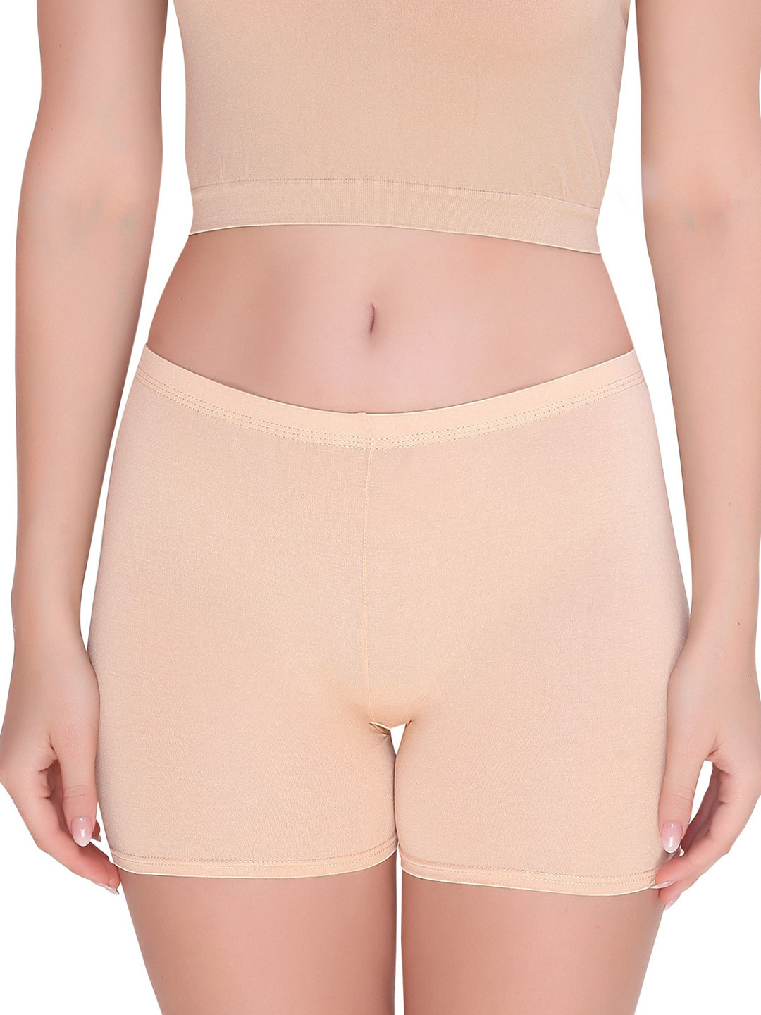 PLUMBURY Women Seamless Mid-Rise Boy Short Brief PL-SHORTS-8083-BG-XS