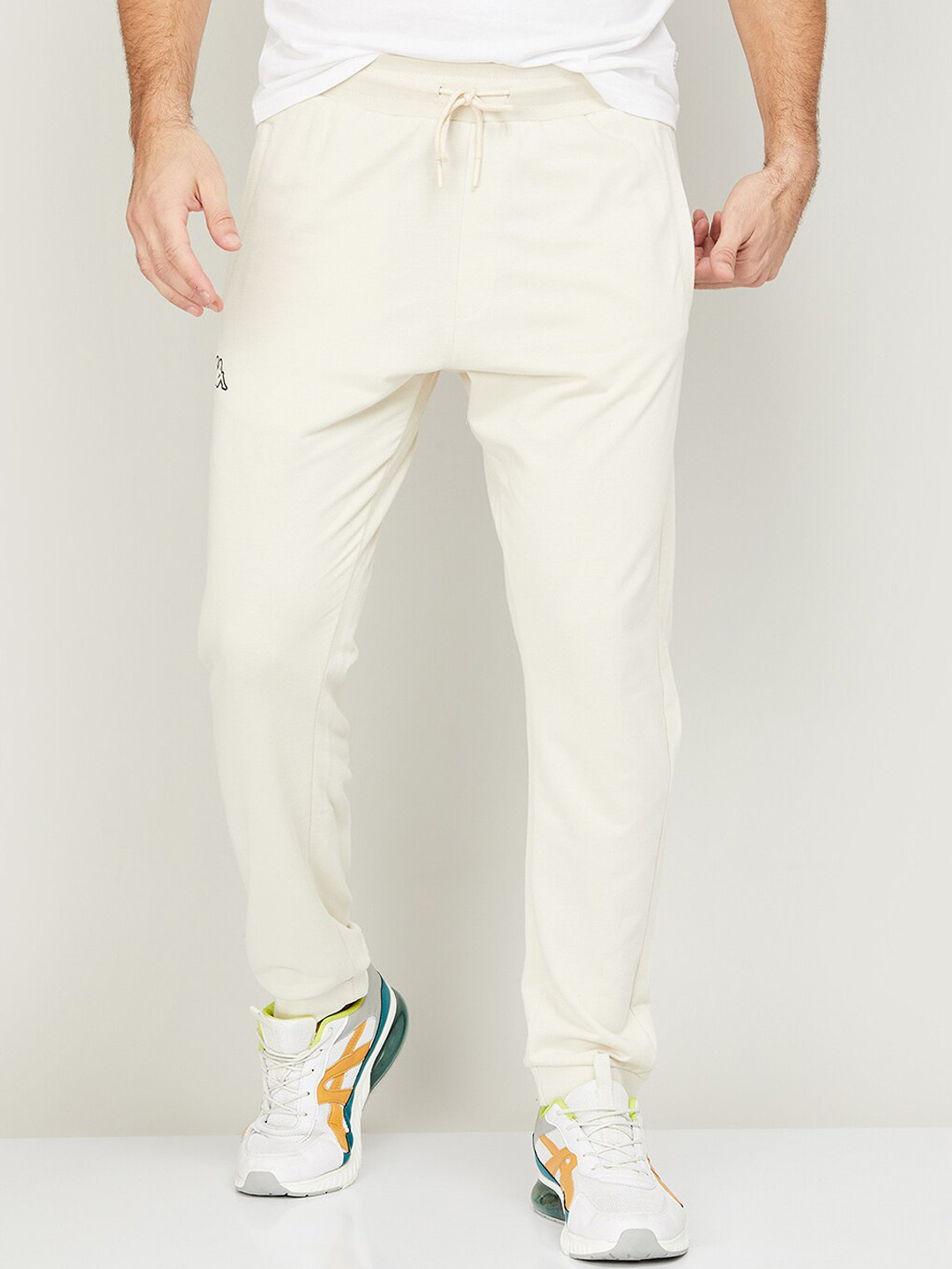 Kappa Men Logo Printed Detail Cotton Mid-Rise Sports Track Pants