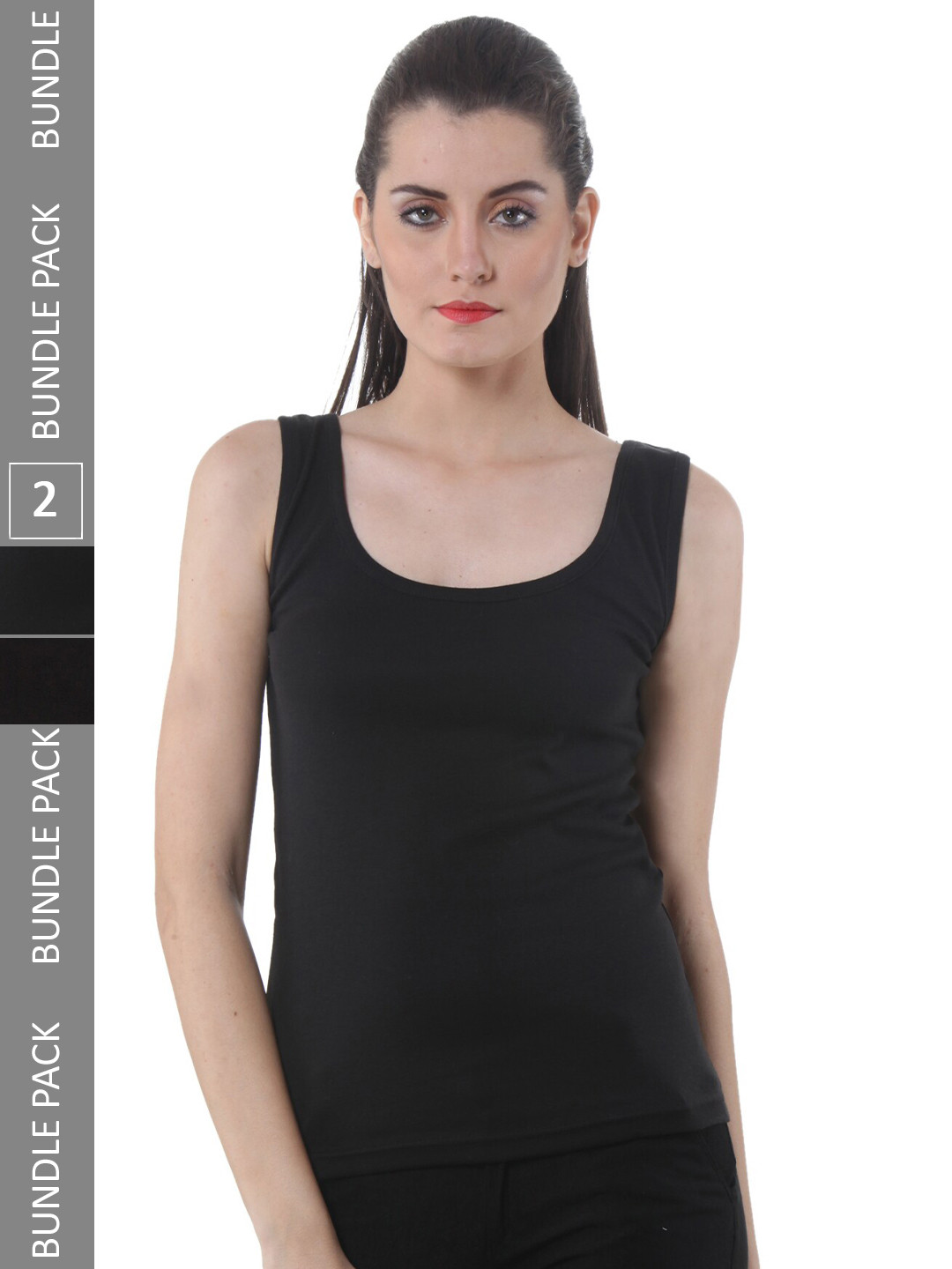 IndiWeaves Pack Of 2 Scoop Neck Cotton Tank Top