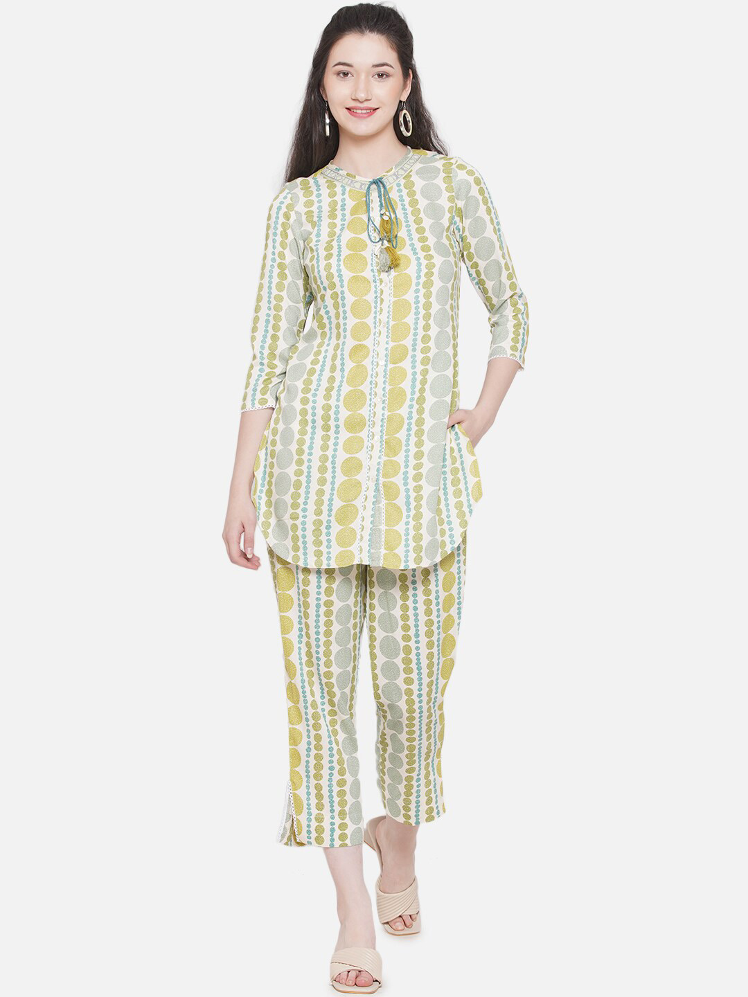 bellamia Forest Printed Tunic With Trousers