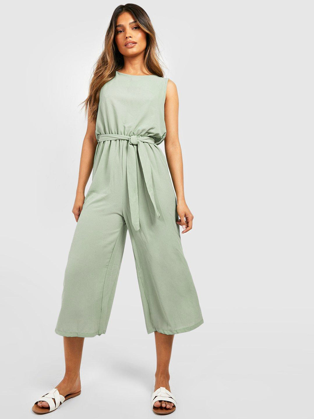 Boohoo Culotte Jumpsuit with Belt