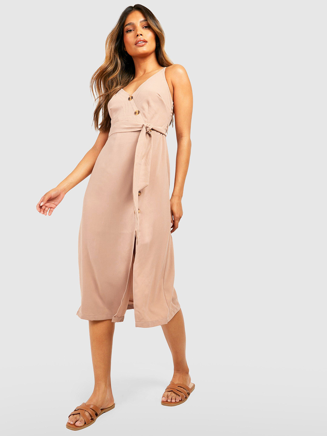 Boohoo Wrap Midi Dress