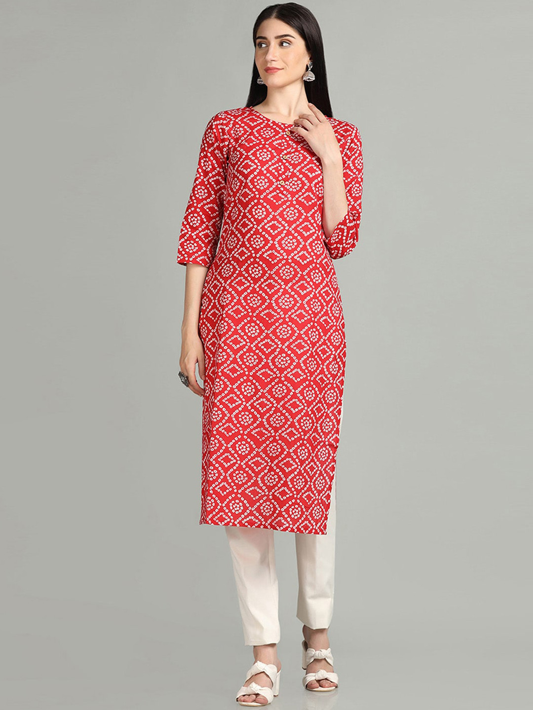 KALINI Bandini Printed Pure Cotton Straight Kurta