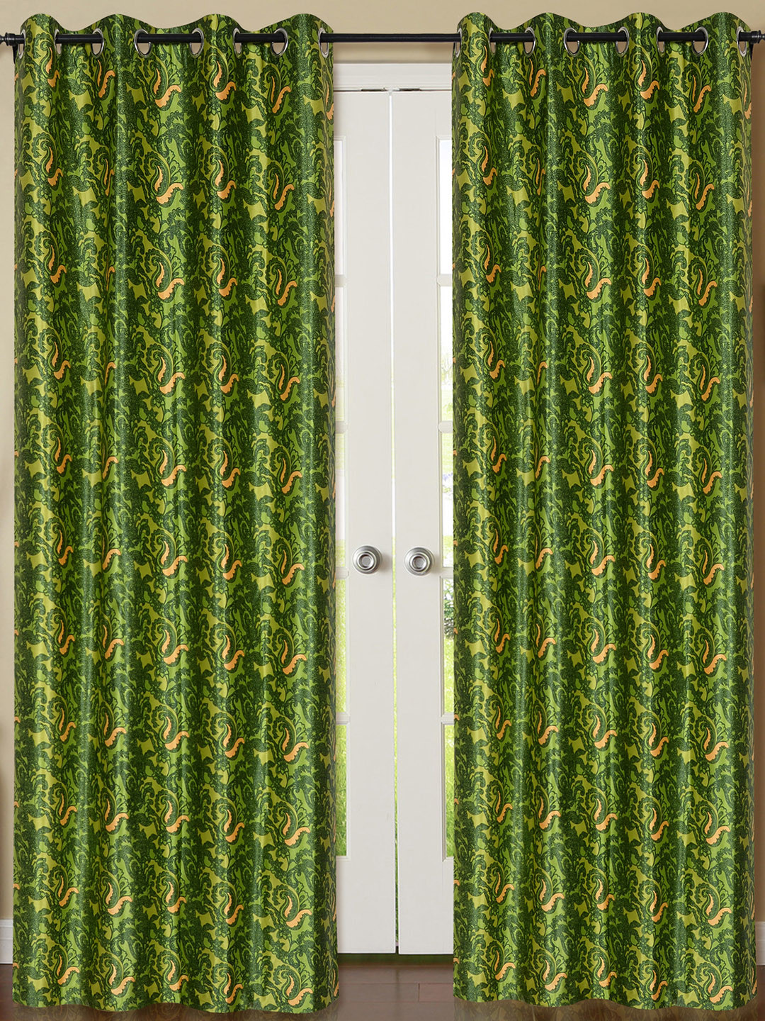 Buy Deco Essential Paisley Curtain Set Of 2 Lime Green 46 X 90
