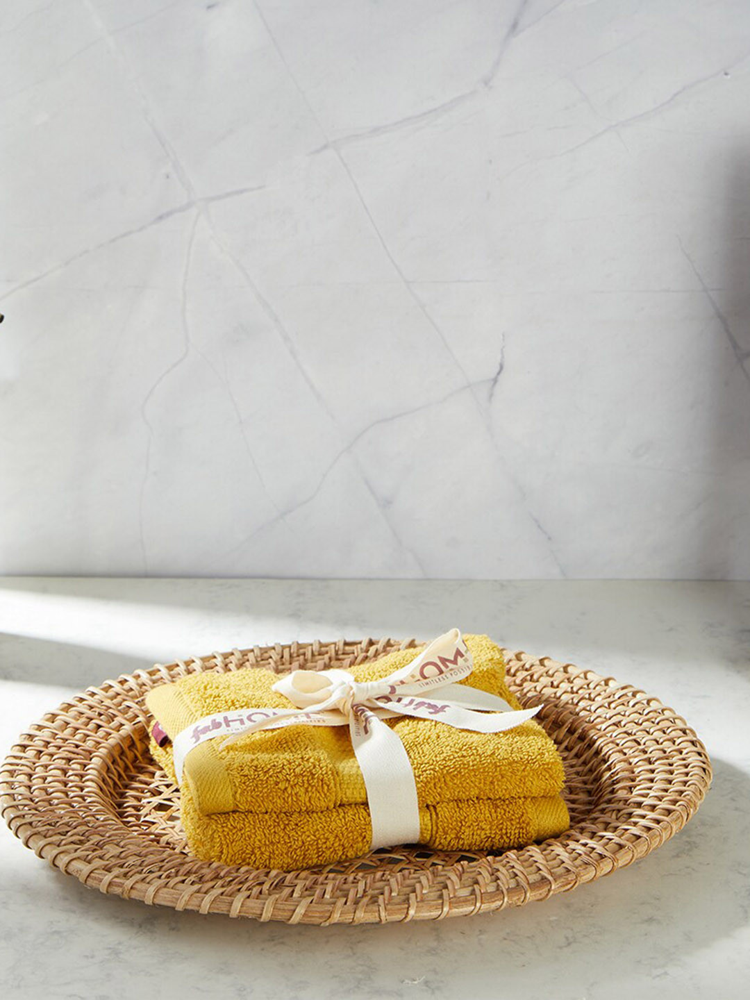 Fabindia Yellow 2 Pieces Amaya Cotton Face Towel