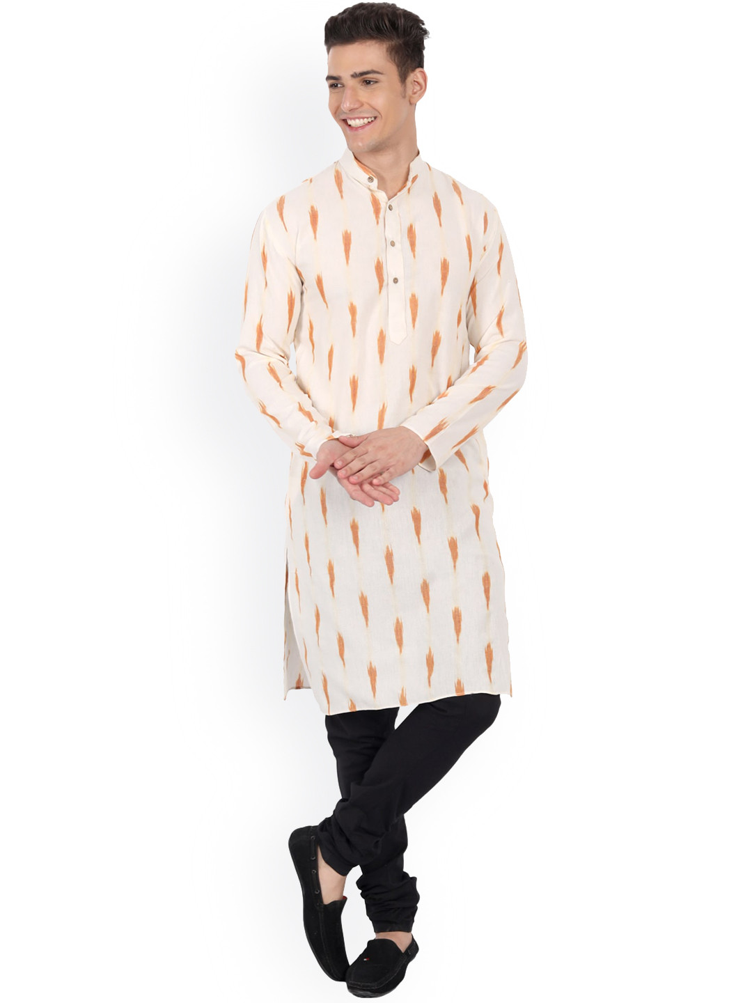 Aashima Wahal Ikkat Printed Band Collar Cotton Kurta