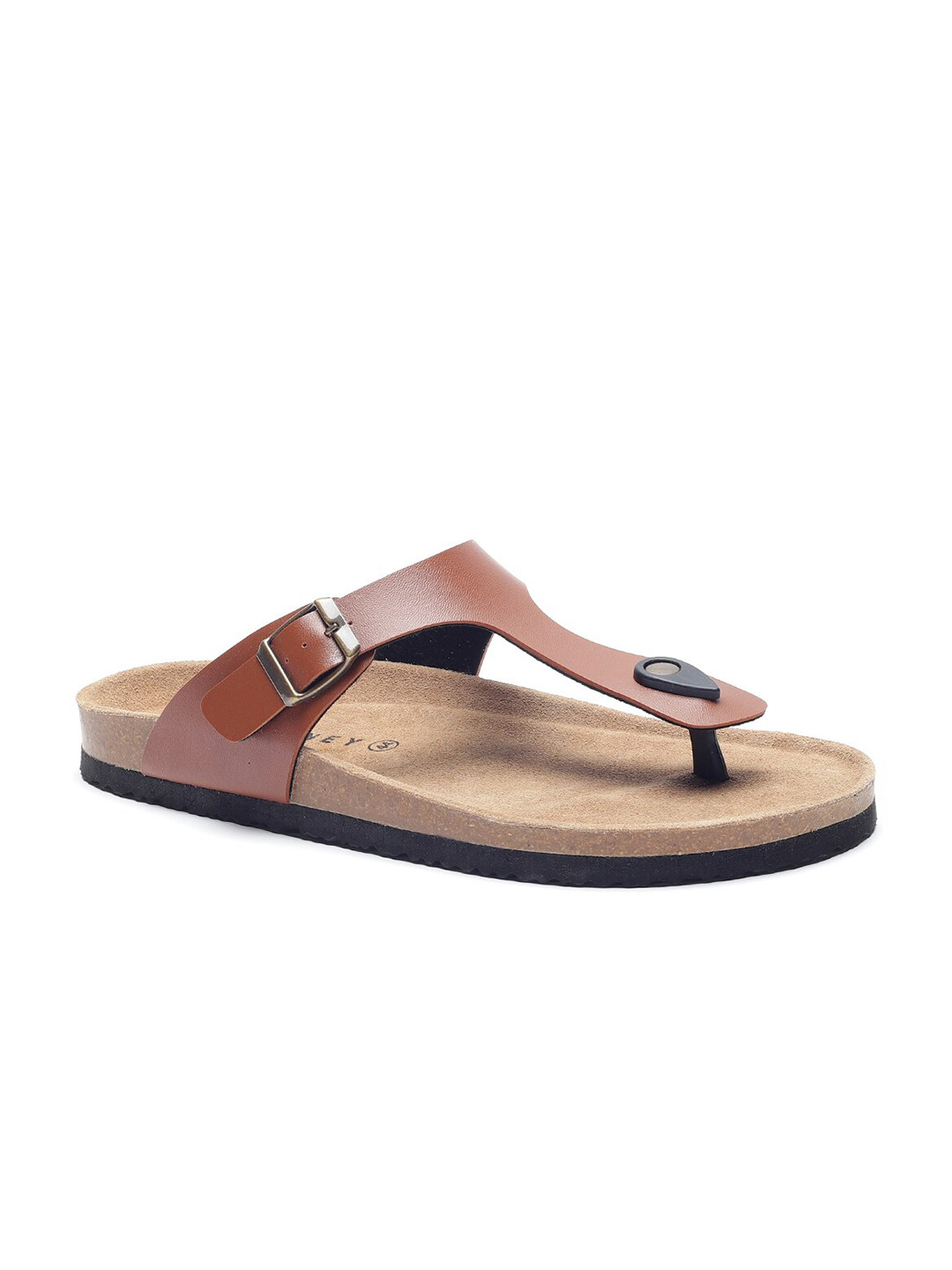 HF JOURNEY Men Nivera Open Toe Comfort cork Sandals With Buckle Detail
