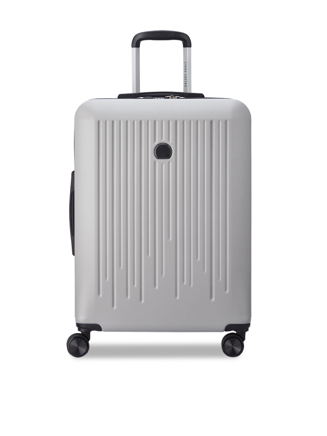 DELSEY PARIS CHRISTINE Small Cabin Expandable Suitcase - Hard-Sided Storm Grey Polycarbonate Trolley with TSA Lock