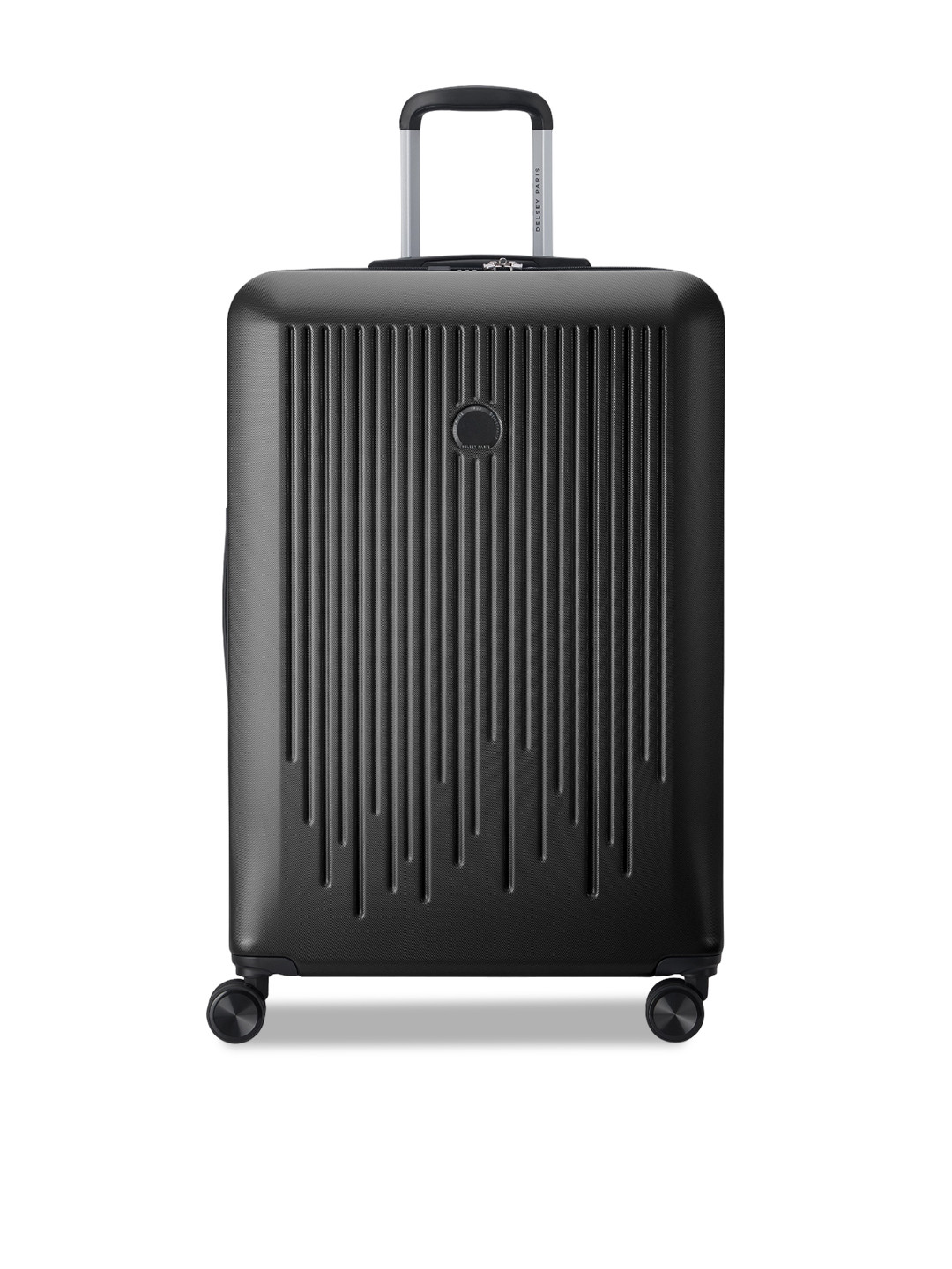 DELSEY PARIS CHRISTINE Small Cabin Expandable Suitcase - Hard-Sided Black Polycarbonate Trolley with TSA Lock