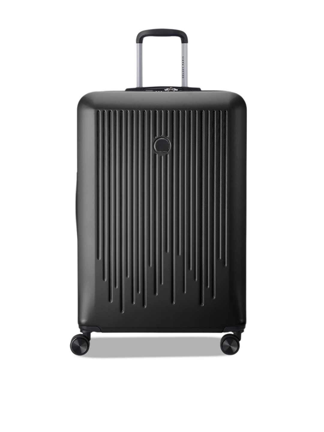 DELSEY PARIS CHRISTINE Large Check-in Suitcase - Hard-Sided Black Polycarbonate Trolley with TSA Lock