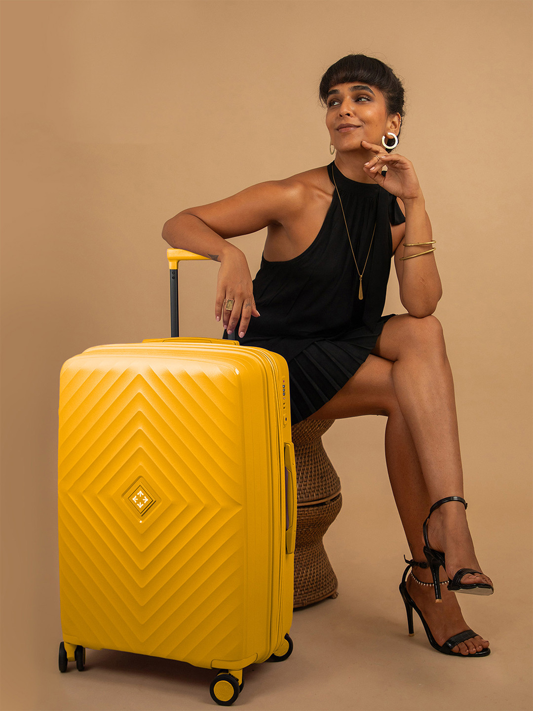 Nasher Miles Antwerp Polypropylene Large Yellow Trolley Bag - 28Inch 75cm