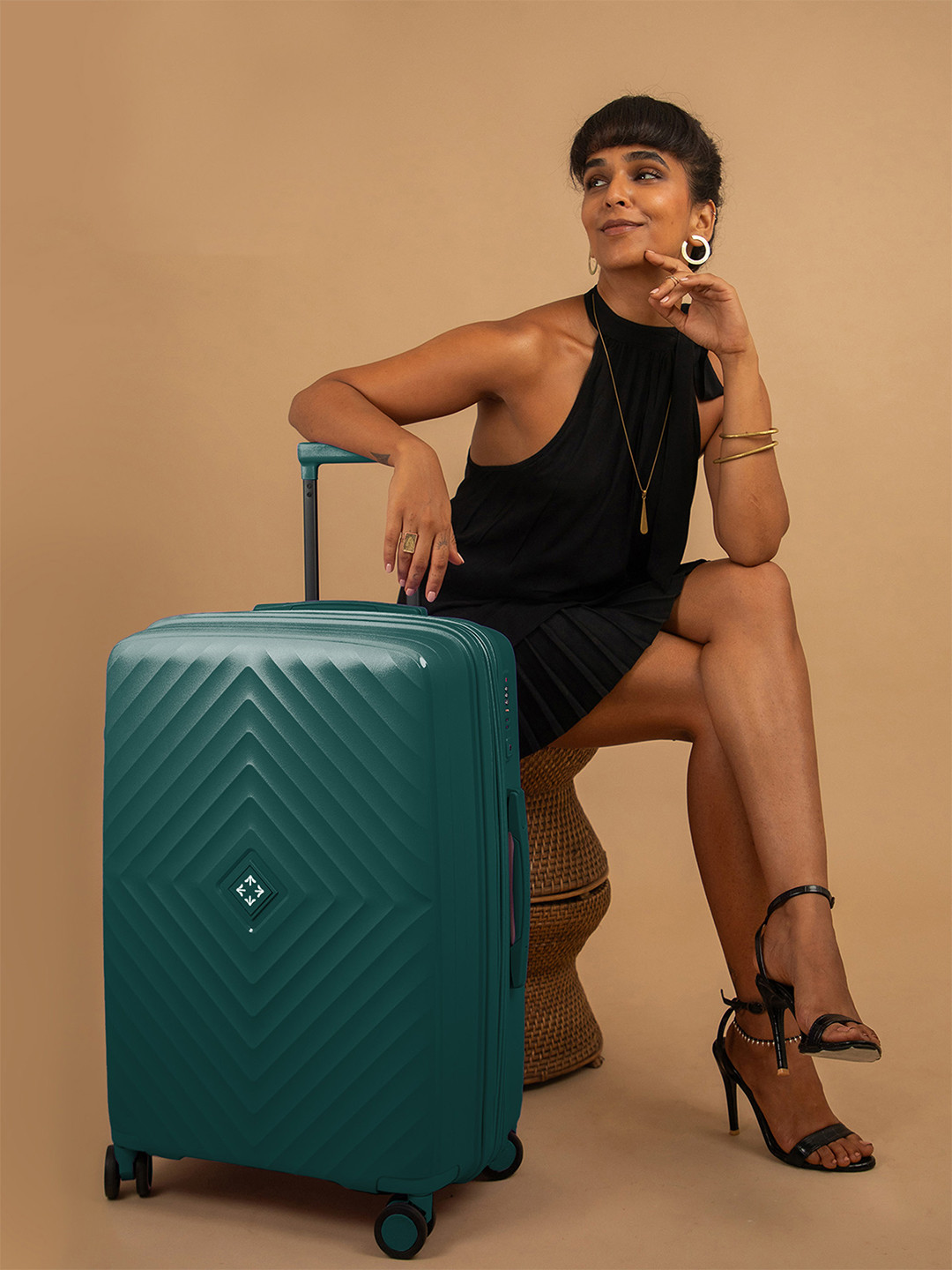 Nasher Miles Antwerp Polypropylene Large Dark Green Trolley Bag - 28Inch 75cm