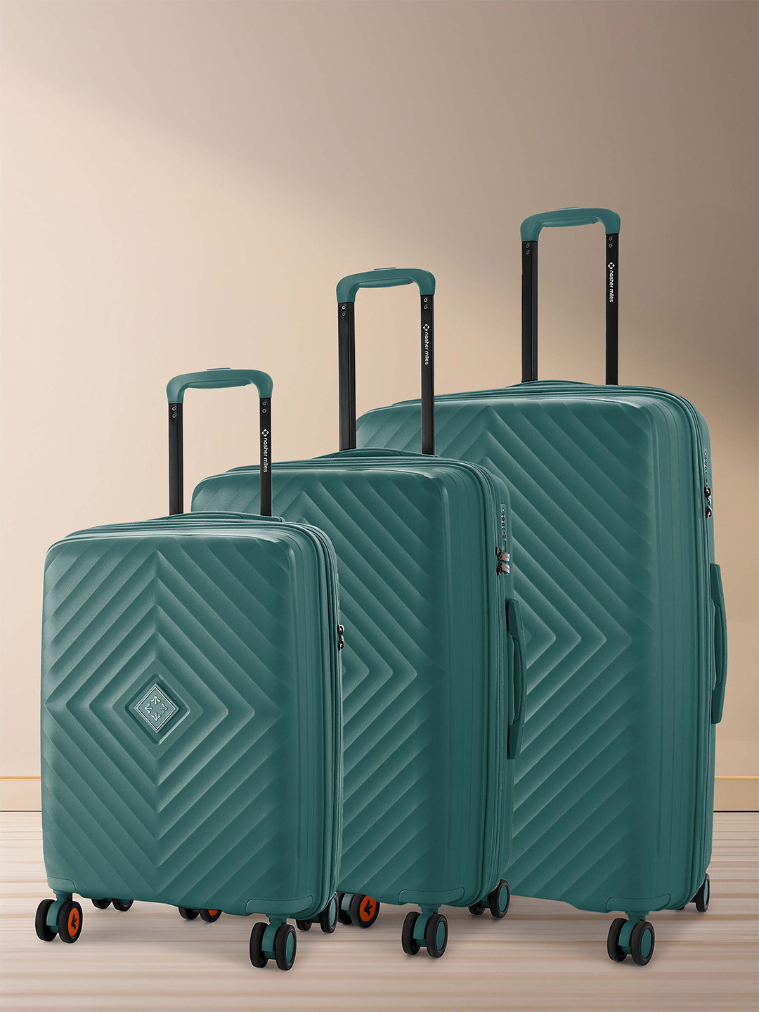 Nasher Miles Antwerp Polypropylene Set of 3 S/M/L Dark Green Trolley 55-65-75cm