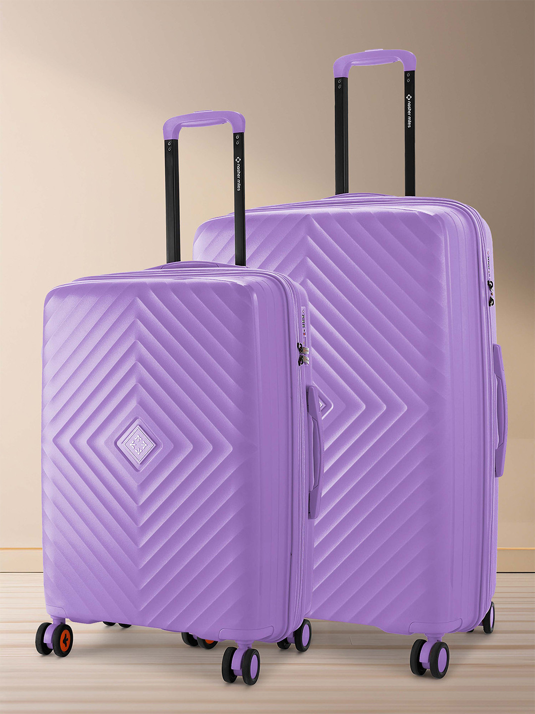 Nasher Miles Antwerp Polypropylene Set of 2 M/L Pastel Purple TrolleyBag 65-75cm