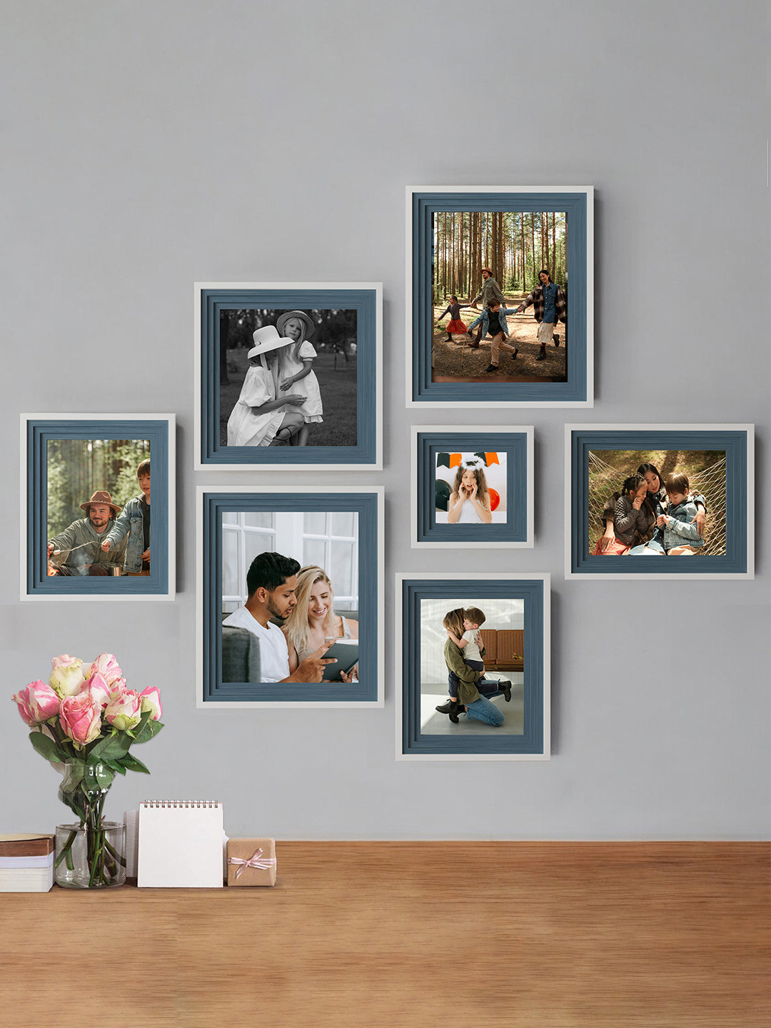Art Street Blue 7 Pieces Wall Photo Frame