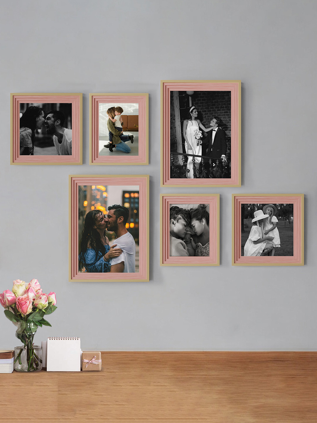 Art Street Peach 6 Pieces Gusto Wall Photo Frames