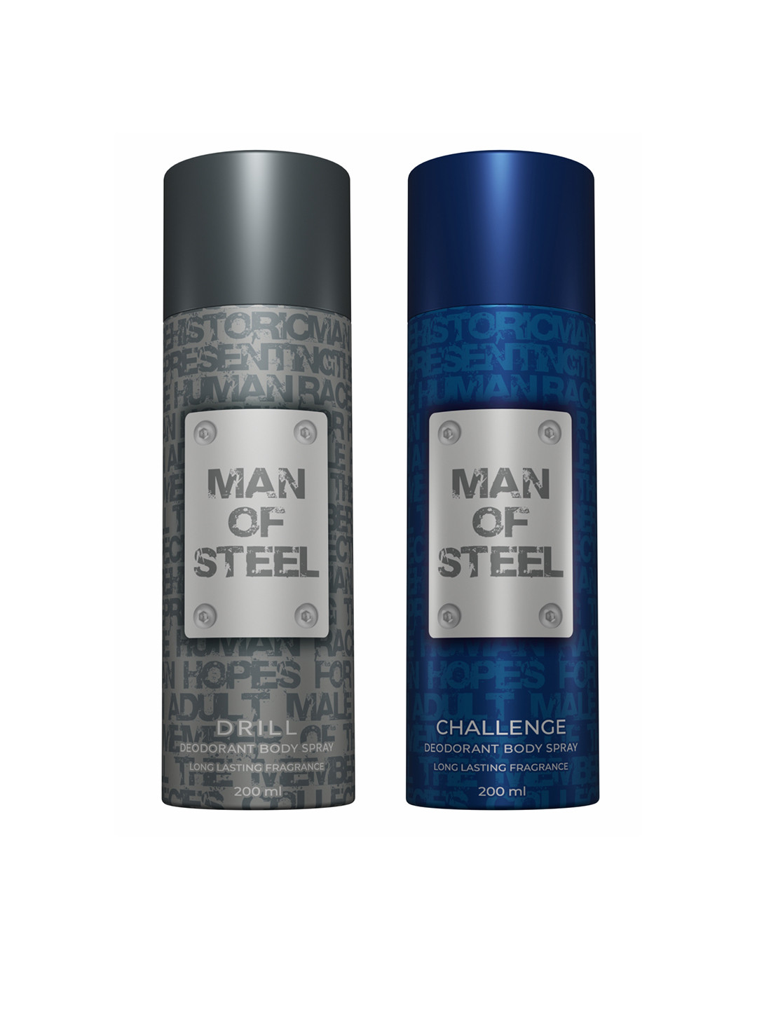 Man of Steel Man of Steel Set of Drill & Challenge Deodorant Body Spray - 127 g Each