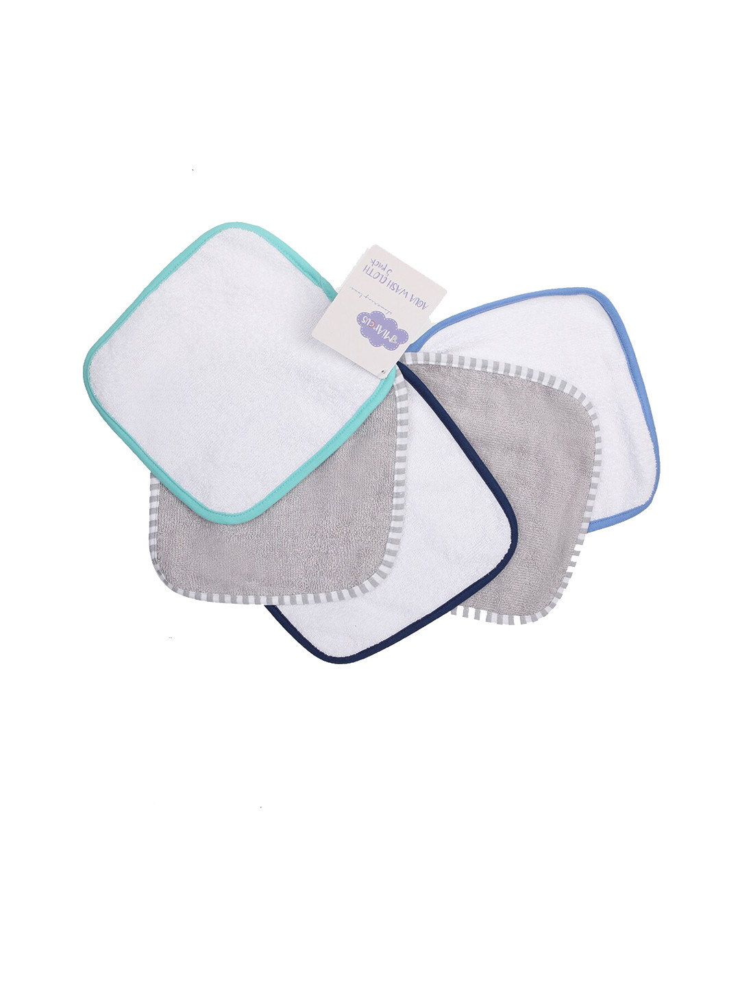MiArcus Kids White 5 Pieces 170GSM Face Towels