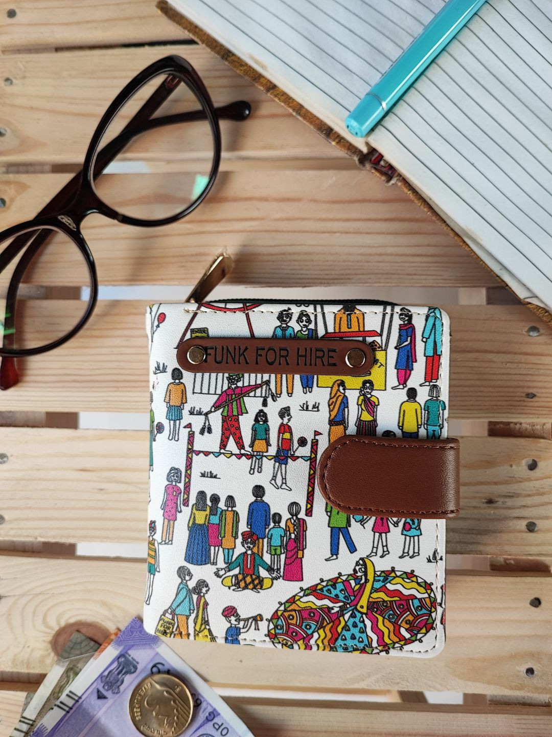 Funk For Hire Women Graphic Printed Zip Around Wallet