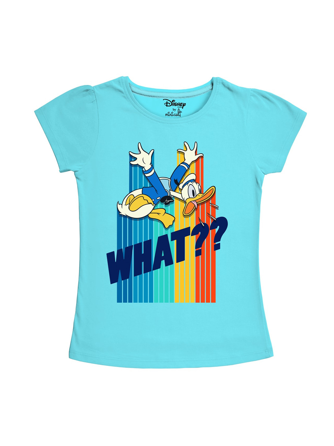 Minicult Girls Donald Duck Graphic Printed Cotton T-Shirt