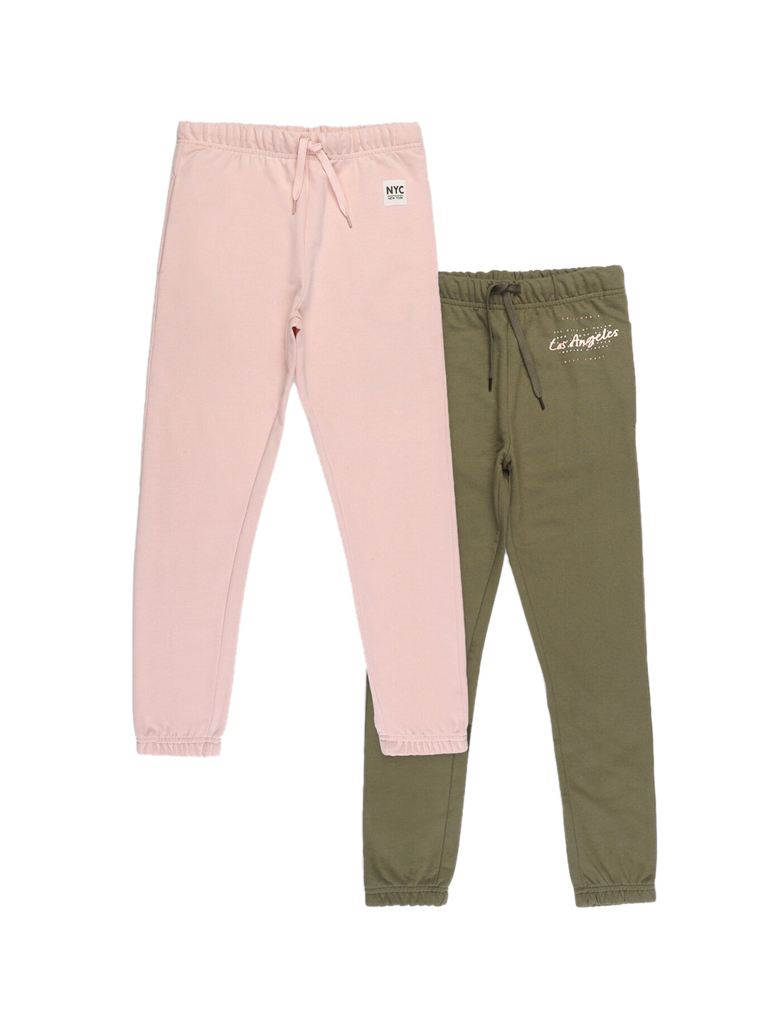 Alan Jones Girls Pack Of 2 Printed Mid Rise Joggers