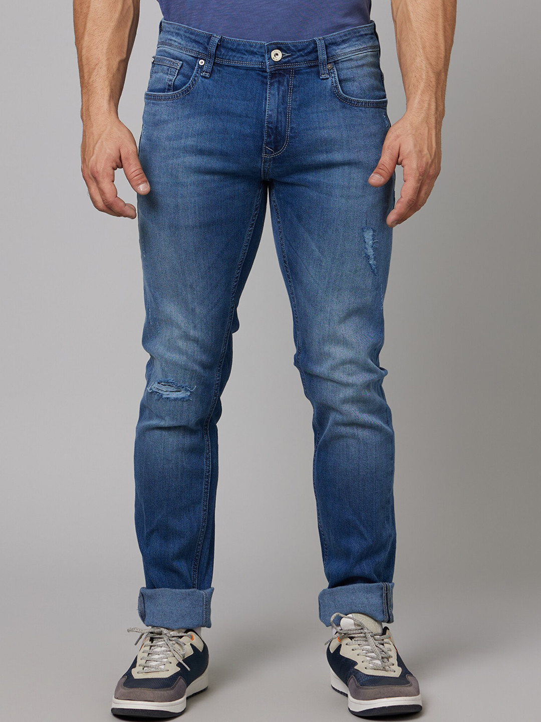 Celio Men Jean Light Fade Low Distress Stretchable Jeans