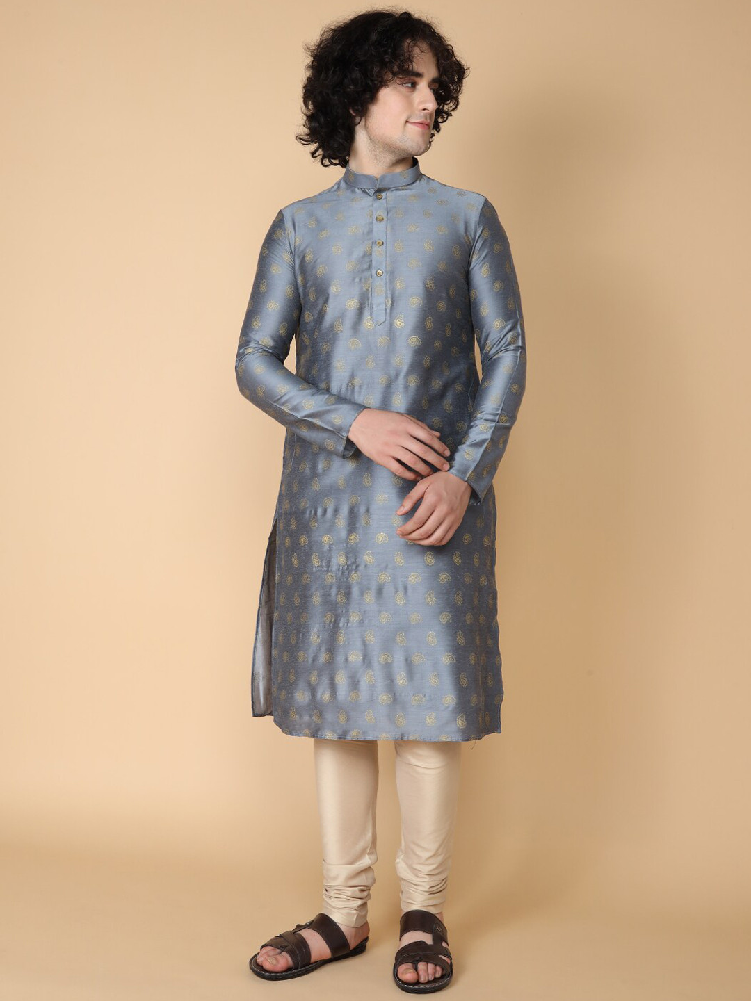 TABARD Ethnic Motifs Printed Straigh Pure Cotton Kurta with Churidar