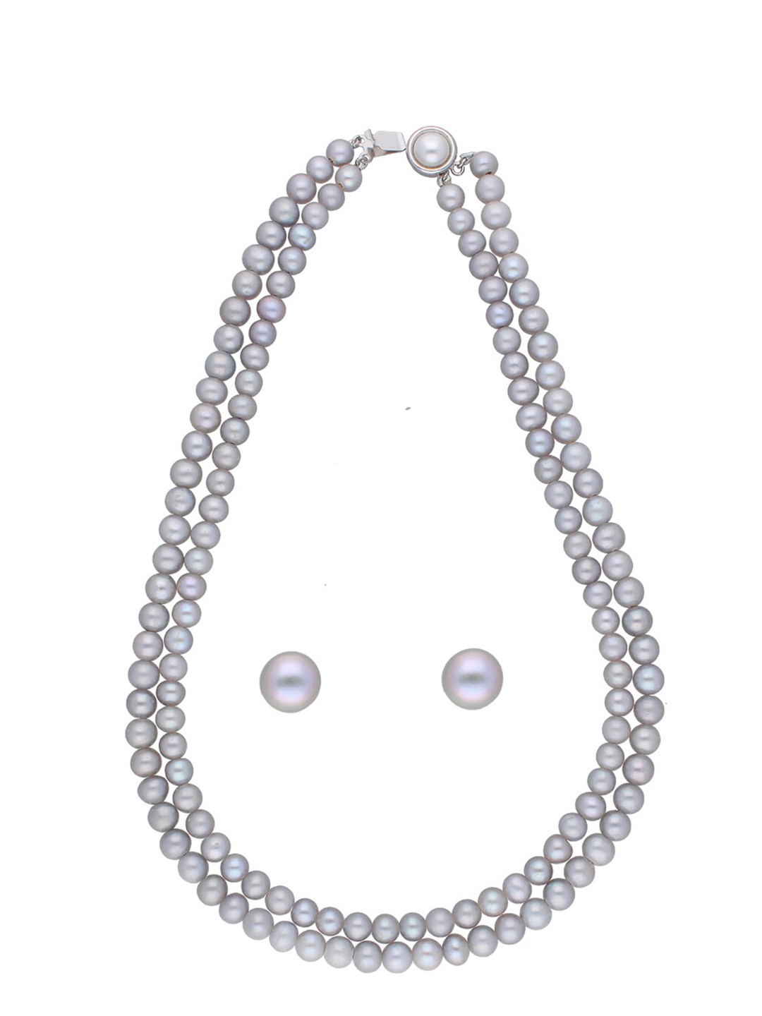 Sri Jagdamba Pearls Dealer Silver-Plated Beaded Jewellery Set