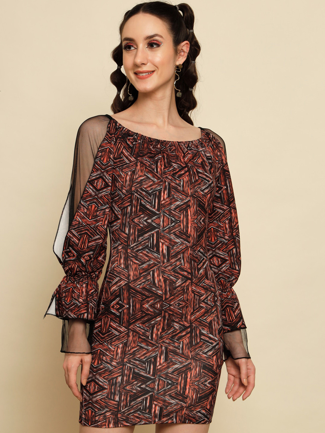 BAESD Geometric Print Bodycon Dress