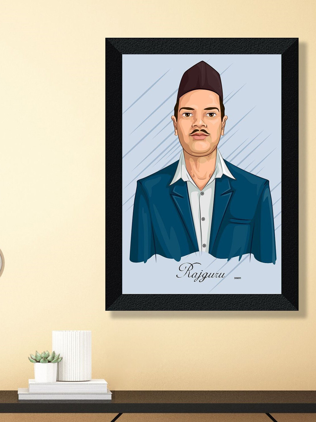 SAF Blue Freedom Fighter Shivaram Rajguru Painting Wall Art