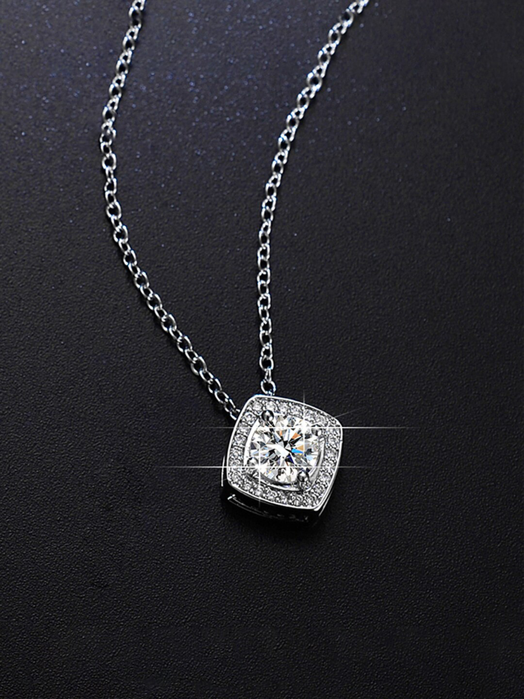 Designs & You Silver-Plated CZ Stone-Studded Pendant