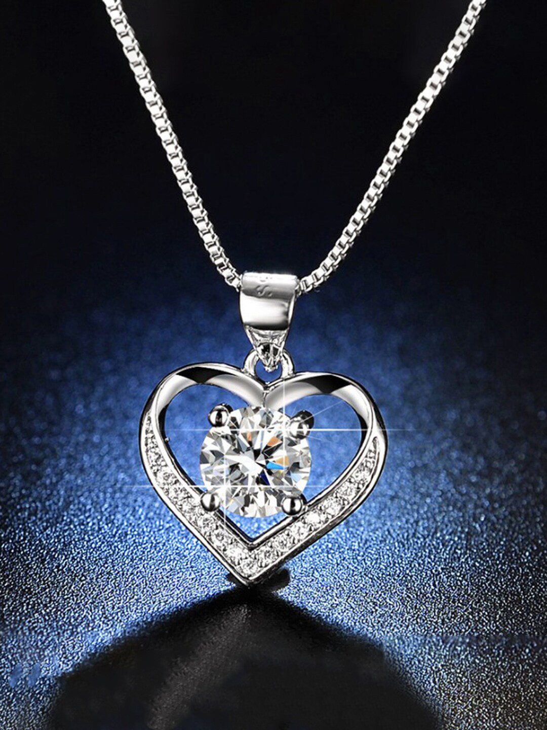 Designs & You Silver-Plated Cubic Zirconia Stone-Studded Pendant