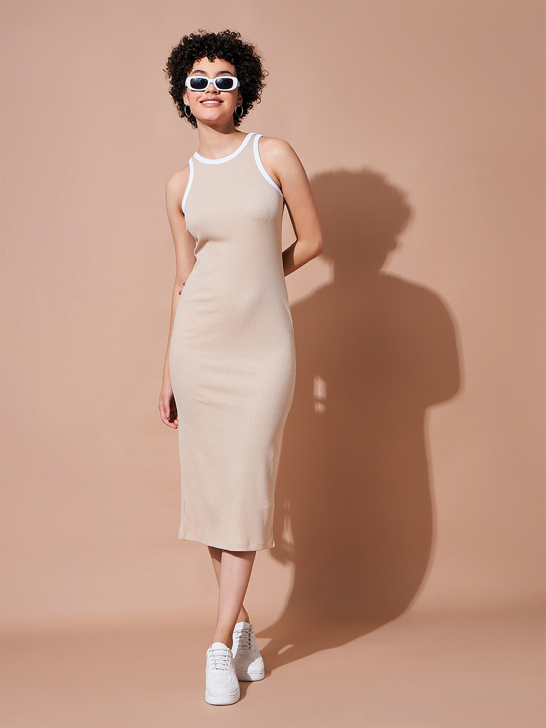 SASSAFRAS BASICS Ribbed Cotton Bodycon Dress