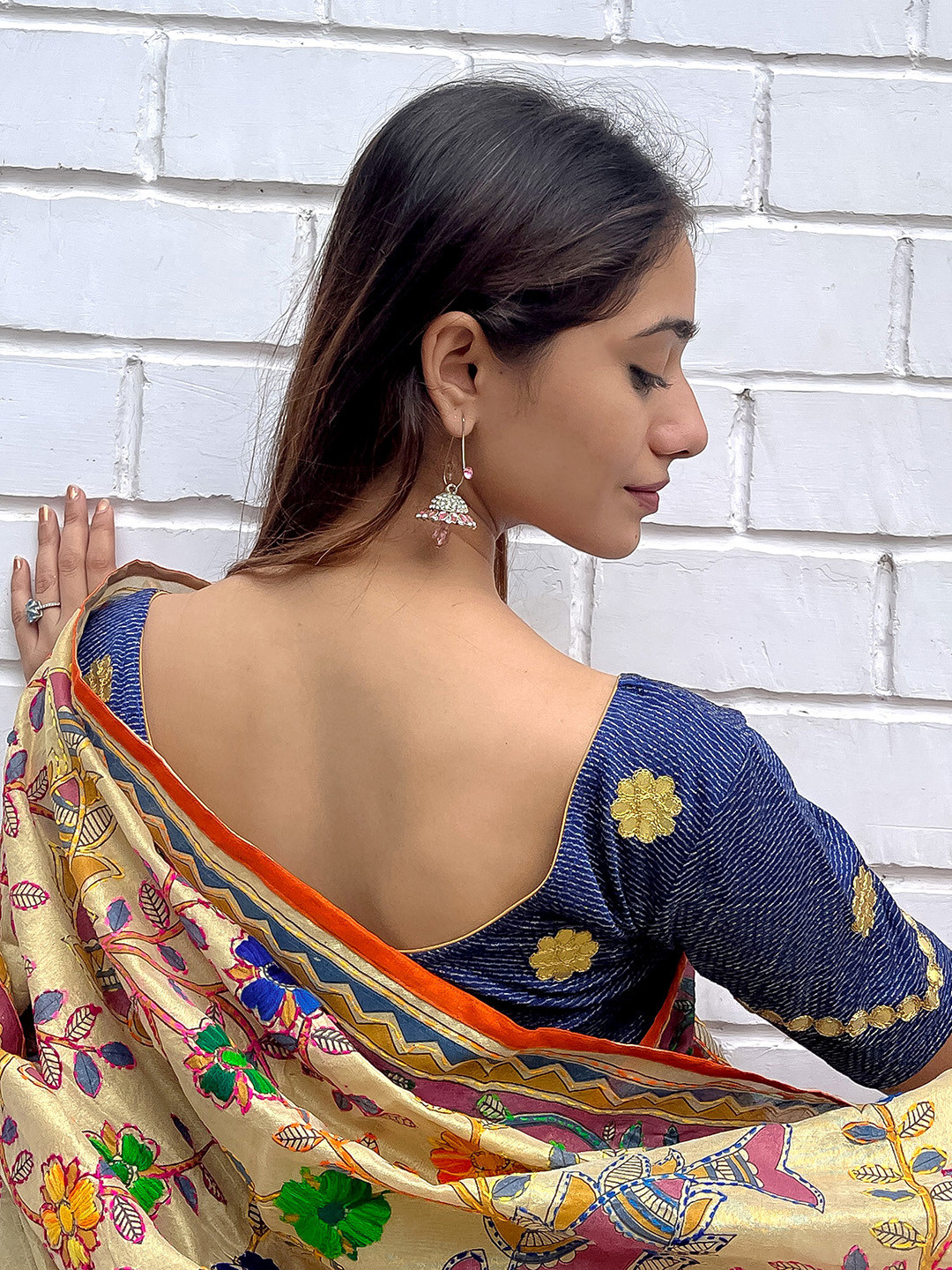 Bindigasm's Advi Gotta Patti Embroidery Stretchable Saree Blouse