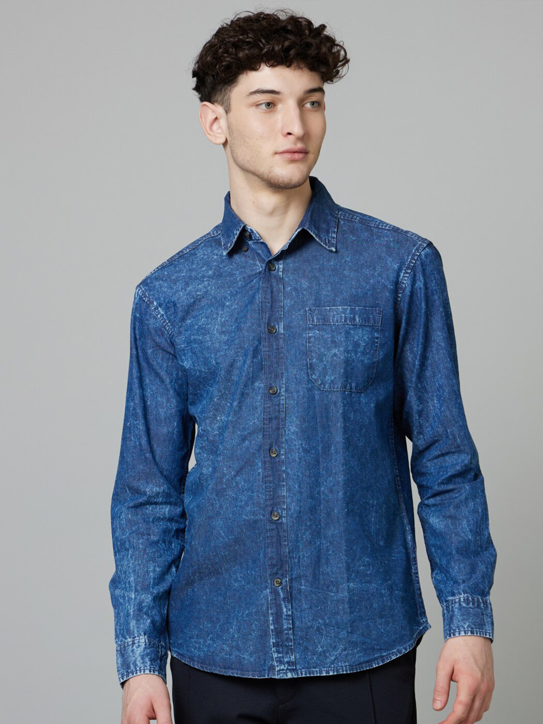 Celio Slim Fit Faded Cotton Casual Shirt
