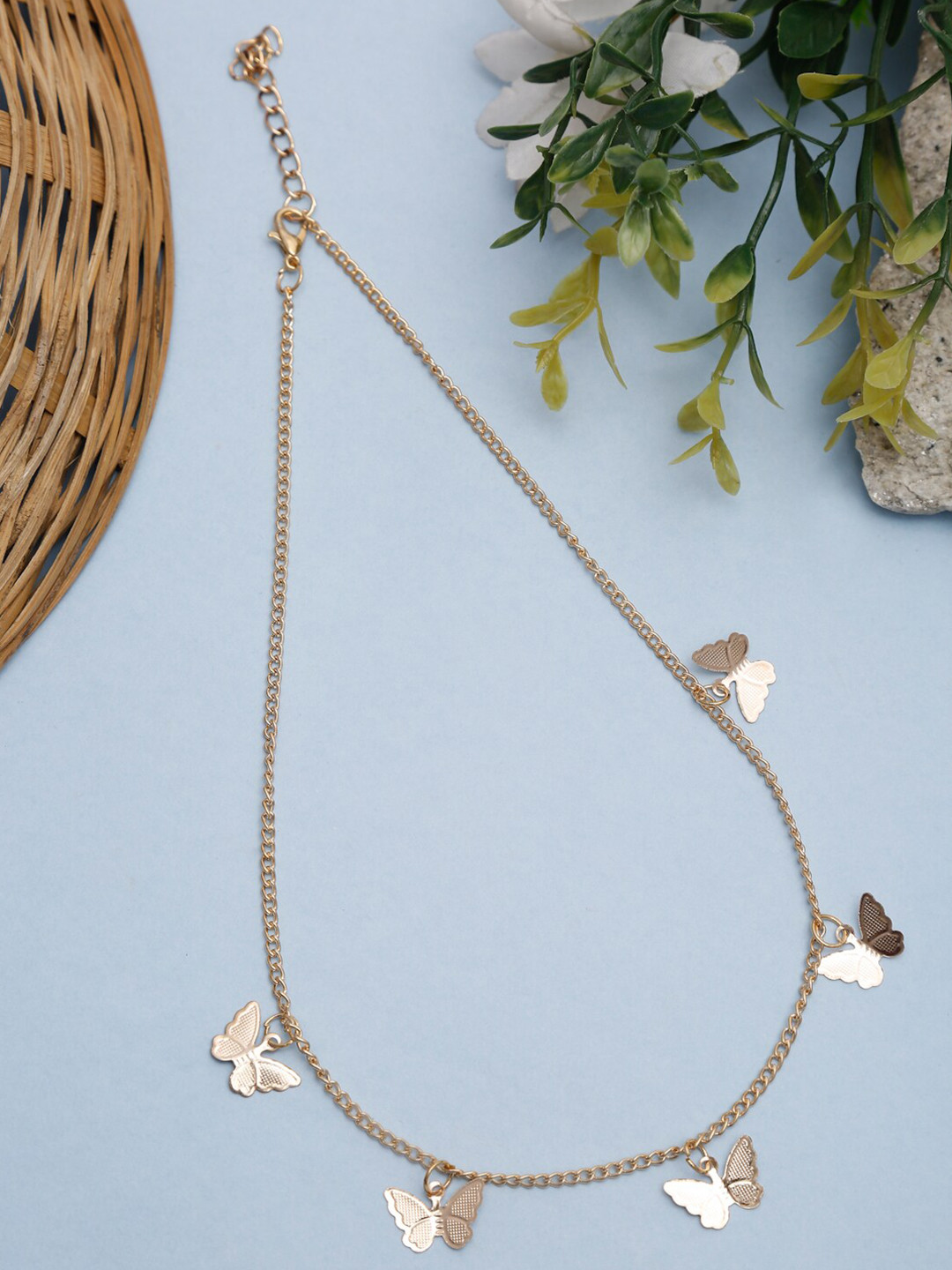 DressBerry Gold-Plated Butterfly Necklace