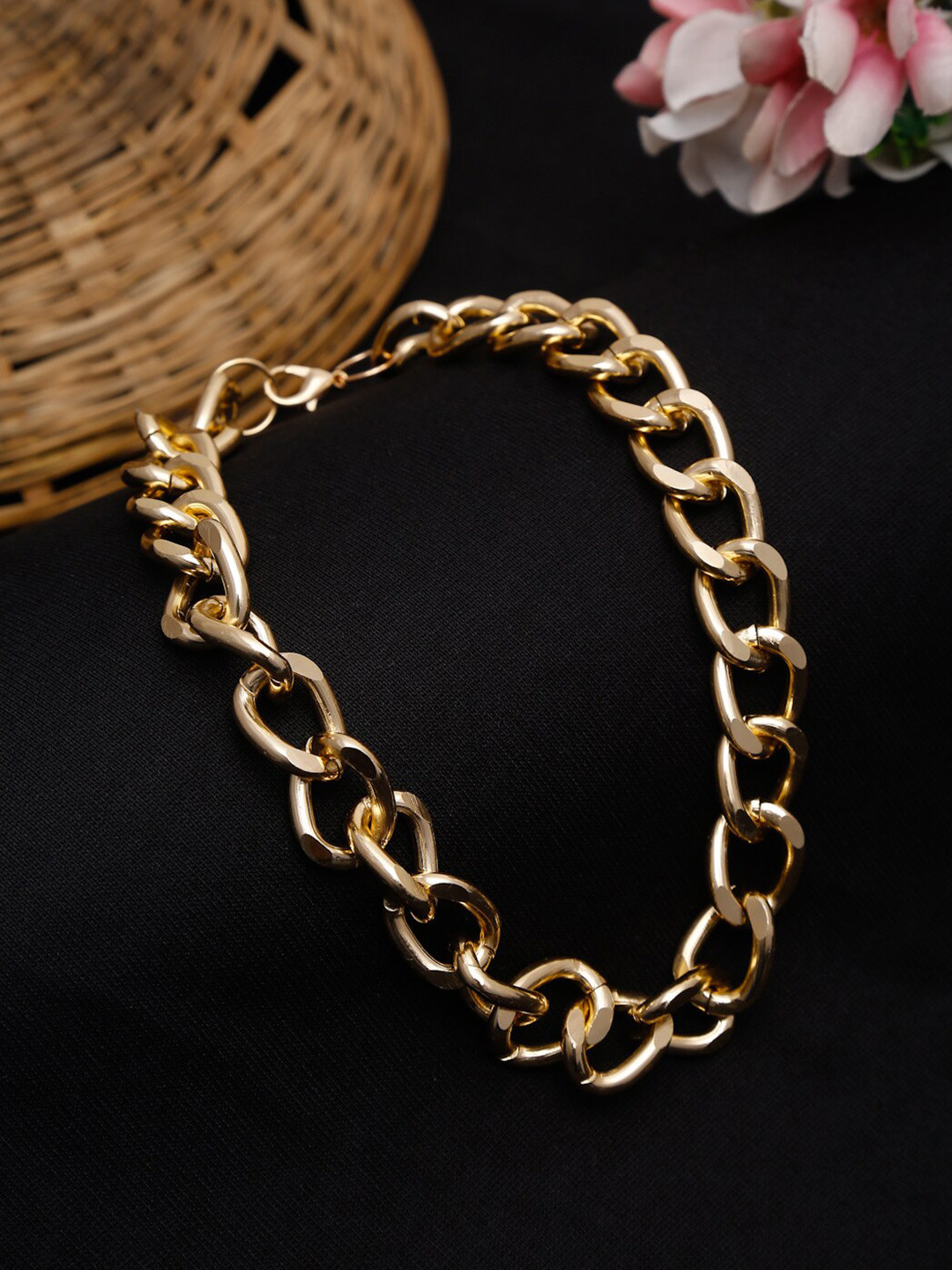 DressBerry Gold-Plated Minimal Link Chain Necklace
