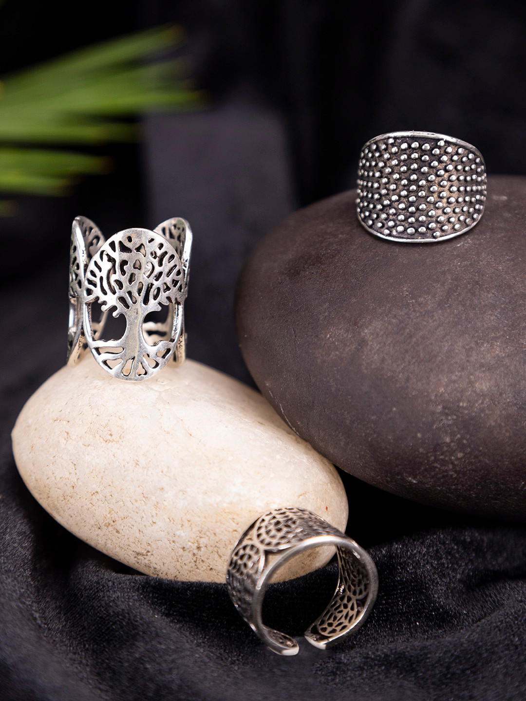 Studio One Love 3Pcs Brass-Plated Finger Rings