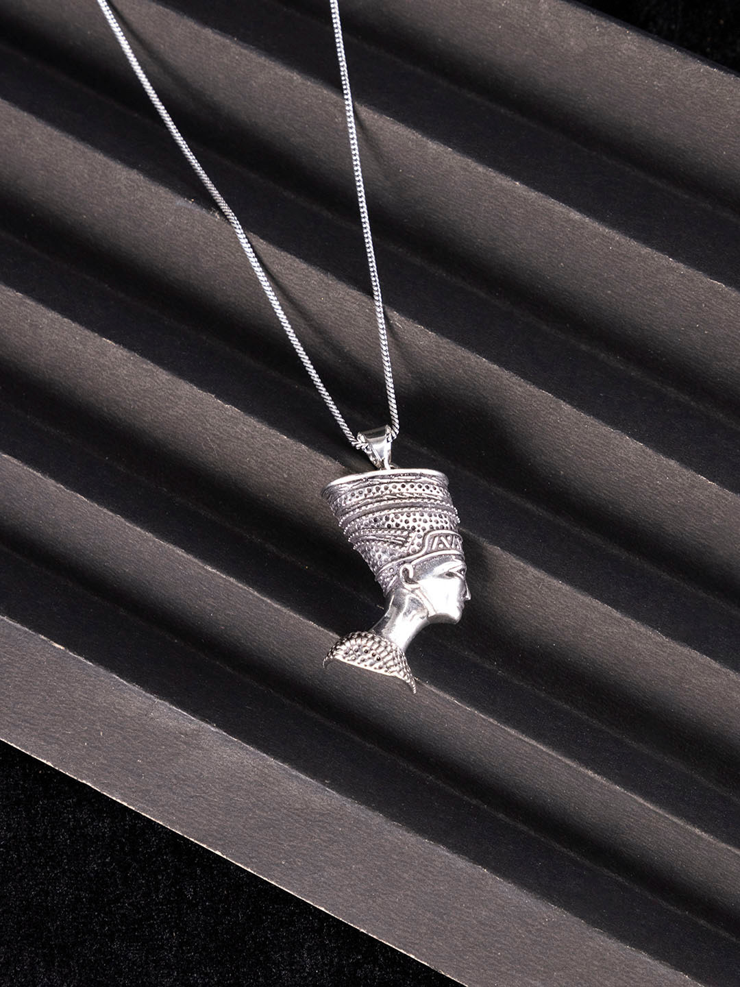 Studio One Love Face Textured Pendant with Chain